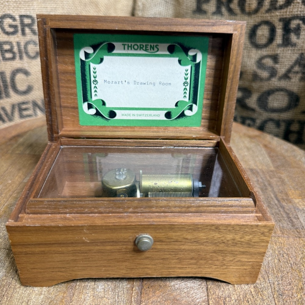 Vintage Thorens Music Box Mozart's Drawing Room Swiss Made Beautiful Sound